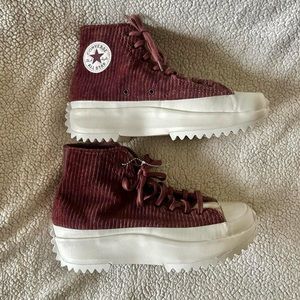 Converse Run Star Hike Platform Hi Corduroy Mauve Sneakers